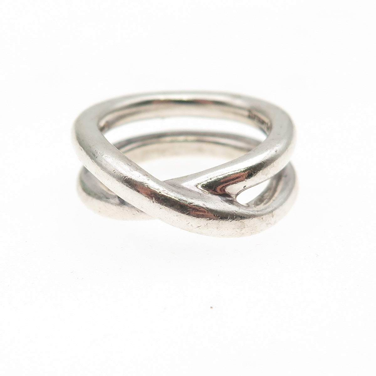 TIFFANY & CO Paloma Picasso 925 Sterling Silver Vintage Crisscross Ring Size 4.5