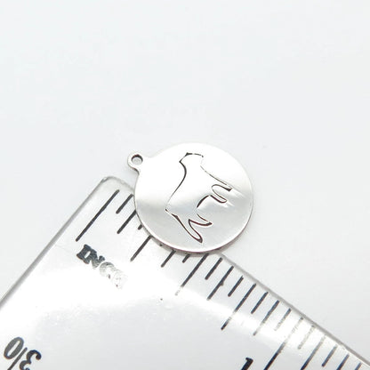 925 Sterling Silver USA Two In Town Dog Charm Pendant