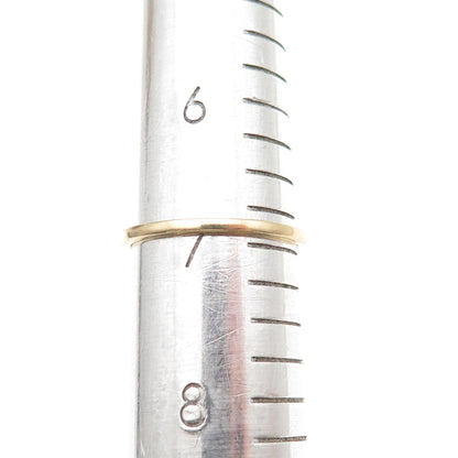 925 Sterling Silver Gold Plated Real Round-Cut Peridot & Citrine Ring Size 7