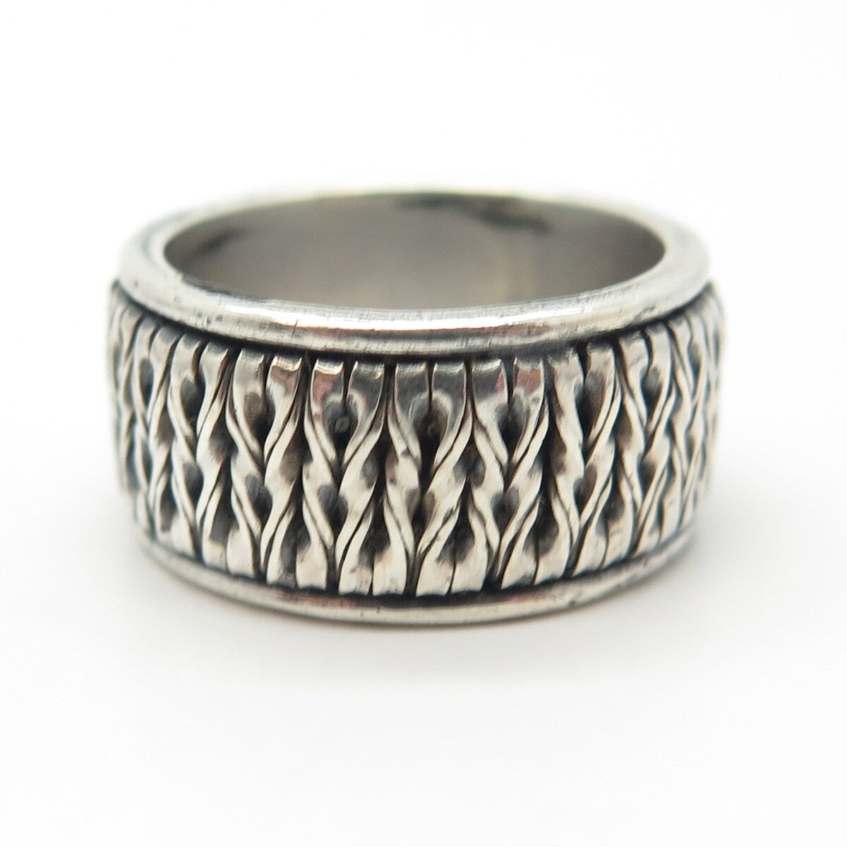 925 Sterling Silver Vintage Twisted Ball Ring Size 7.75