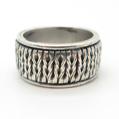 925 Sterling Silver Vintage Twisted Ball Ring Size 7.75