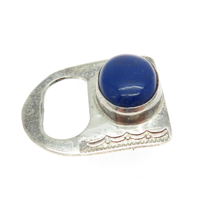 BEN J CHAVEZ NAVAJO Old Pawn 925 Sterling Silver Southwestern Lapis Pin Brooch