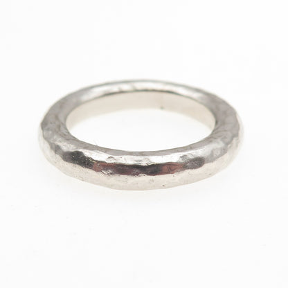 925 Sterling Silver Vintage Hammered Band Ring Size 7.25