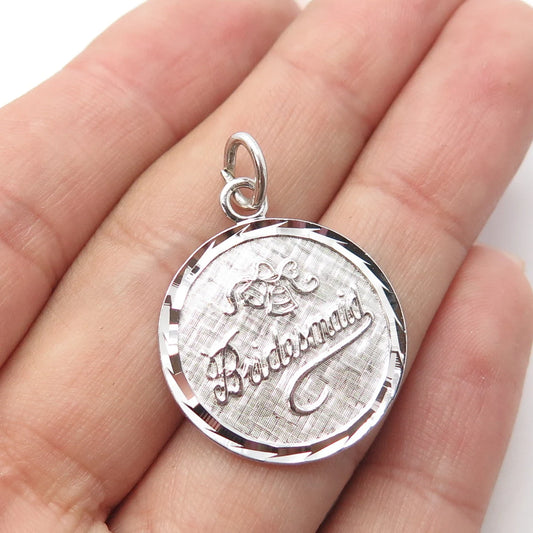 925 Sterling Silver Antique Art Deco Lamode Bridesmaid Round Pendant