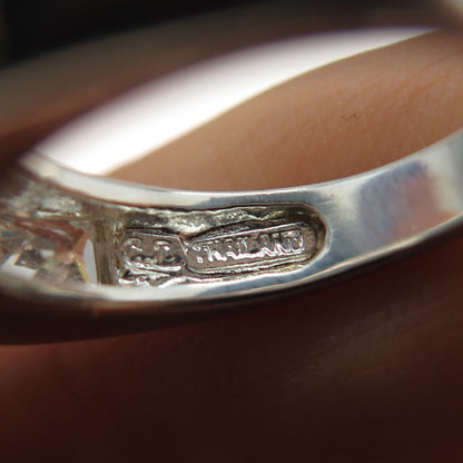 925 Sterling Silver Vintage Princess-Cut C Z Half Eternity Ring Size 5