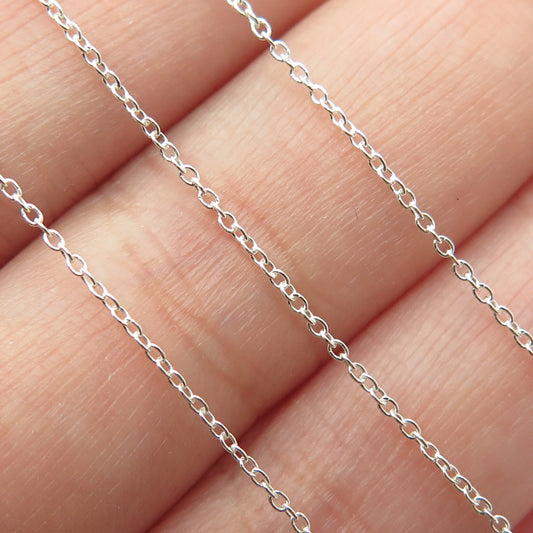 925 Sterling Silver Cable Chain Necklace 18"