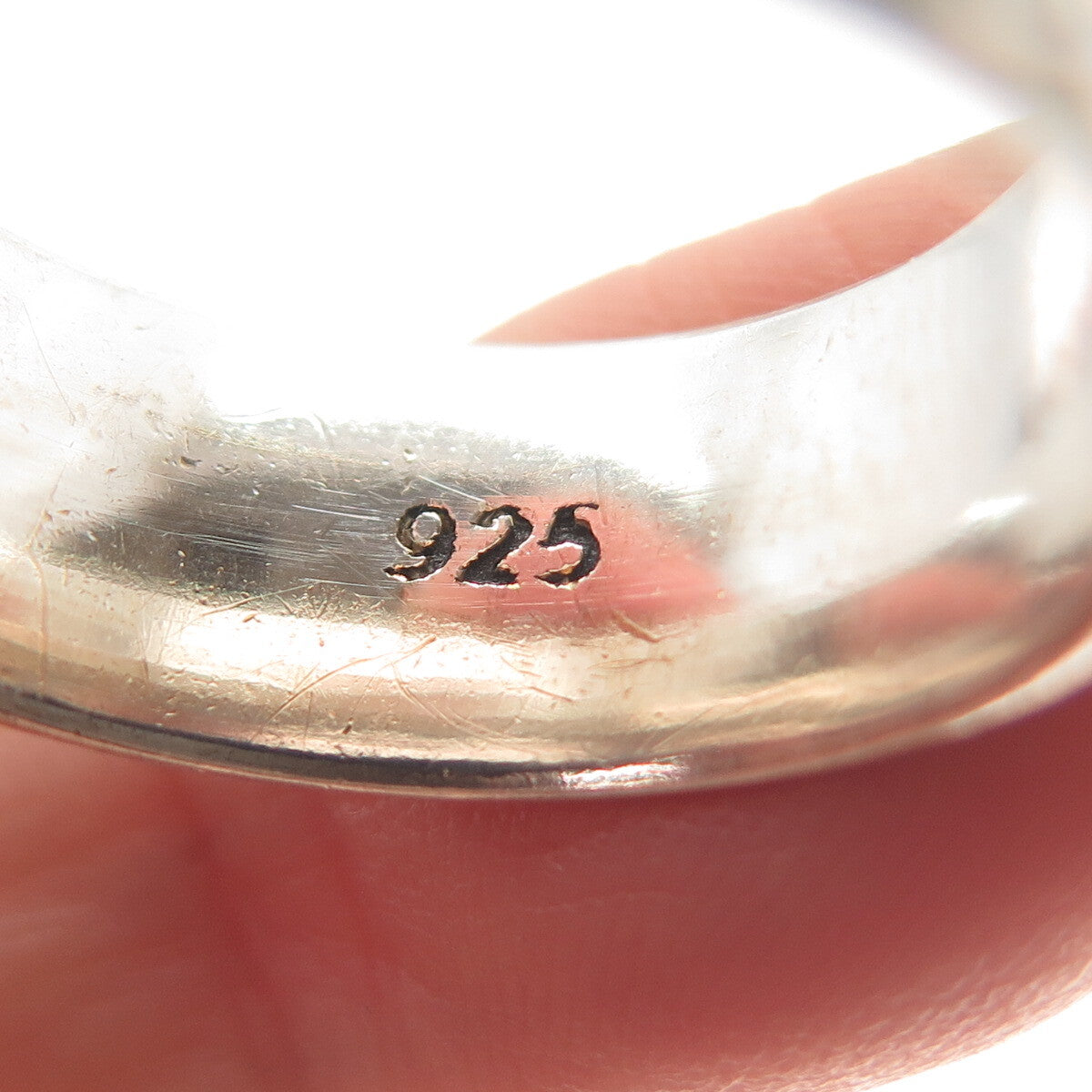 925 Sterling Silver Vintage Greek Circle Link Oxidized Band Ring Size 11.25