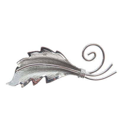 ALICE CAVINESS 925 Sterling Silver Vintage Floral Leaf Pin Brooch