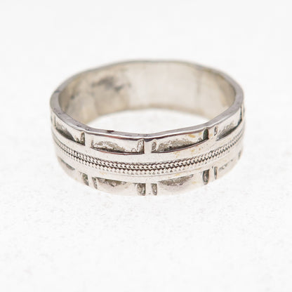 J.D. Schlang Co. 925 Sterling Silver Antique Art Deco Oxidized Band Ring Size 6