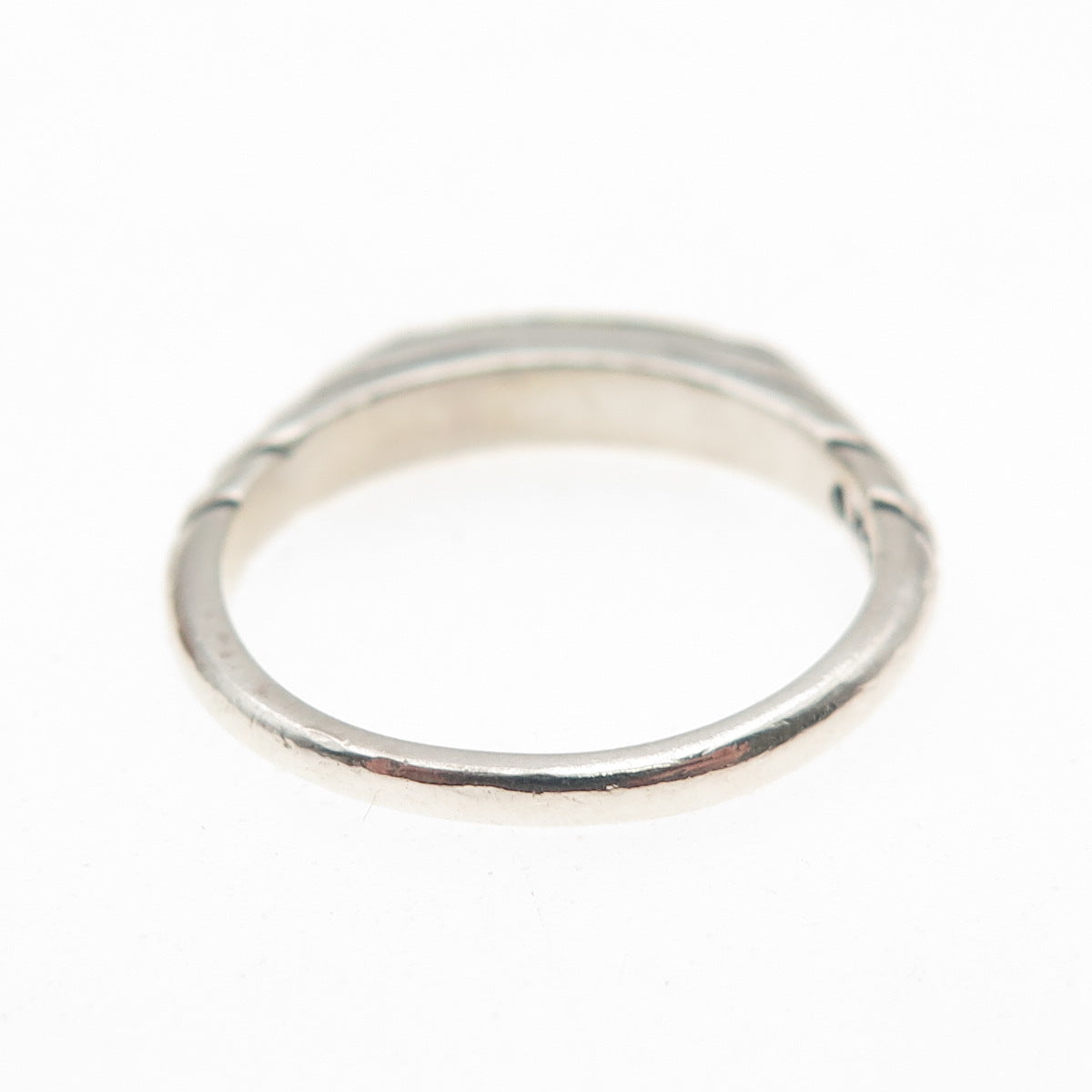 CAROLYN POLLACK 925 Sterling Vintage Real Turquoise Inlay Stackable Ring Size 7