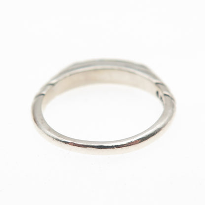 CAROLYN POLLACK 925 Sterling Vintage Real Turquoise Inlay Stackable Ring Size 7