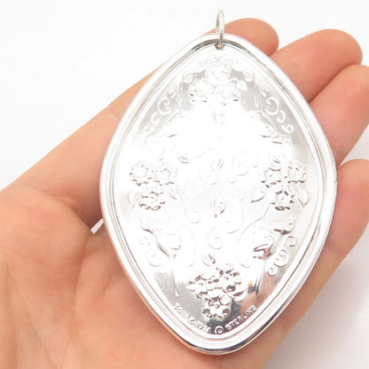 925 Sterling Silver Vintage Towle 1974 Floral Ornament Pendant