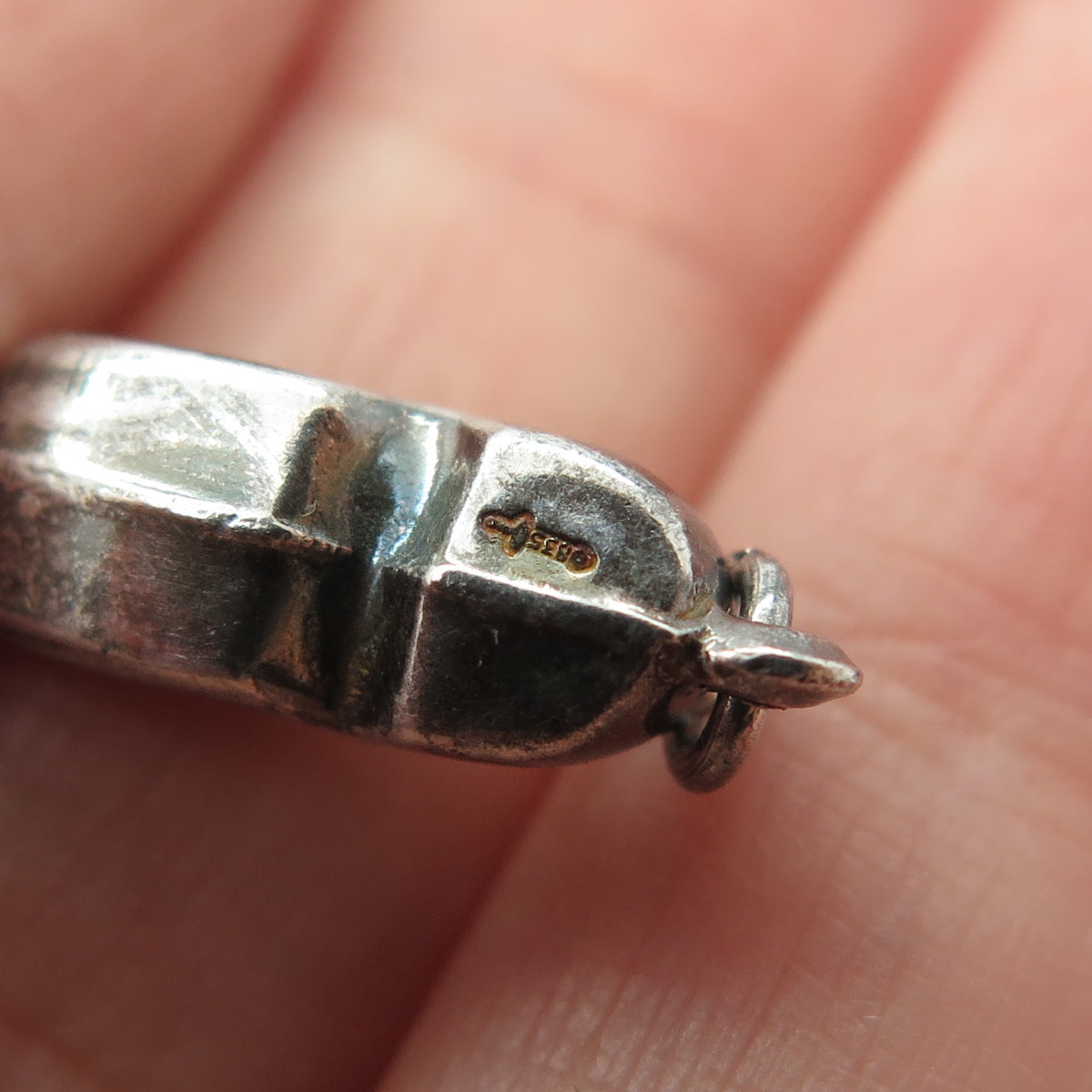 835 Silver Vintage Netherlands Dutch Clog Shoe 3D Charm Pendant