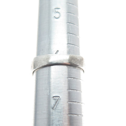 925 Sterling Silver Vintage Modernist Oxidized Ring Size 6.25