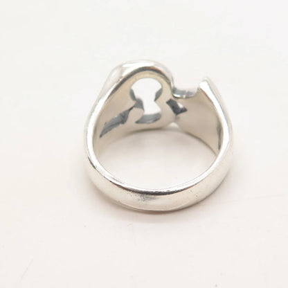 925 Sterling Silver Vintage Modernist Ring Size 5.75