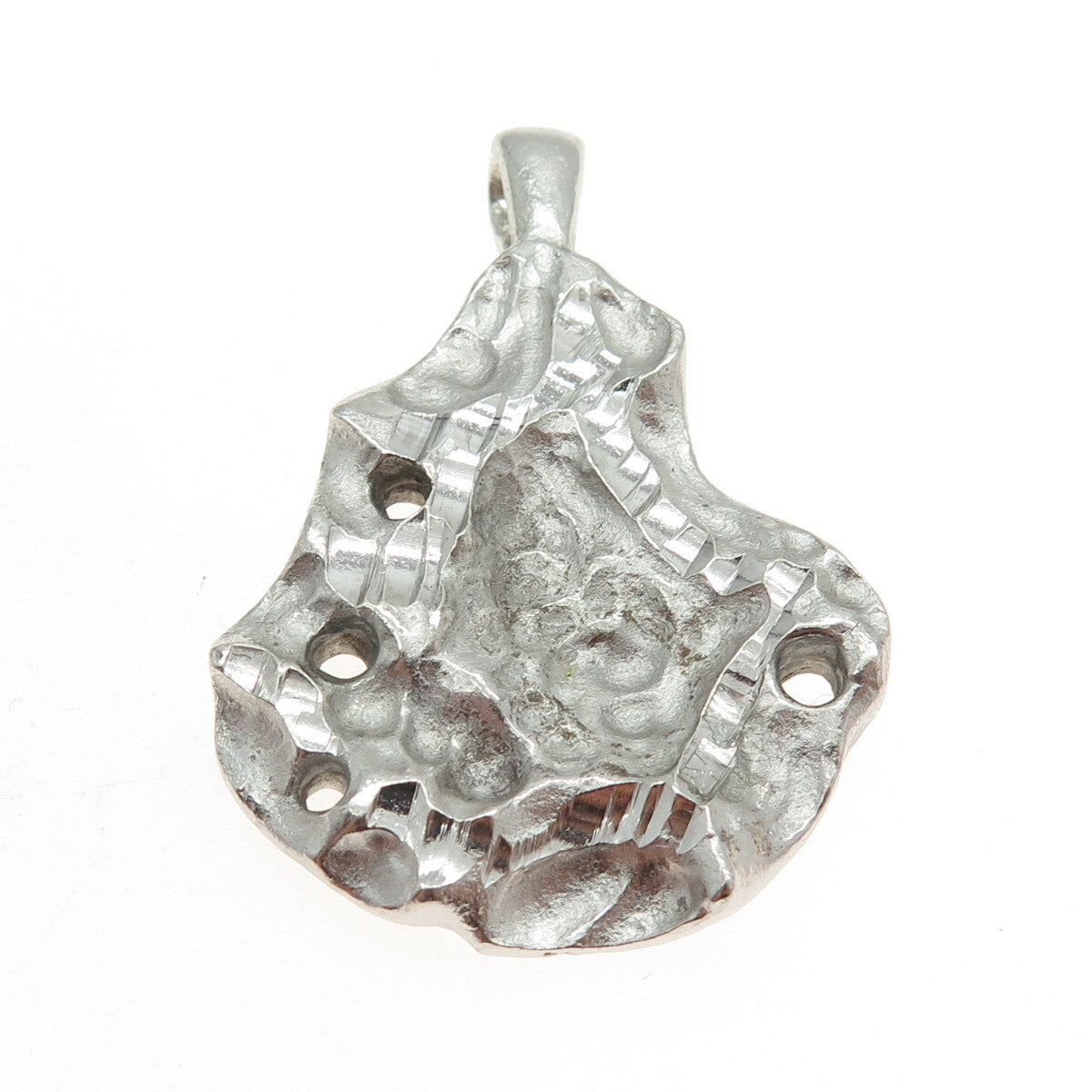 925 Sterling Silver Vintage Modernist Brutalist Pendant