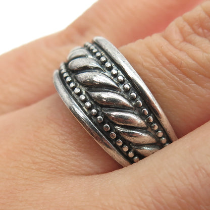 CHAPAL ZENRAY 925 Sterling Silver Vintage Twisted Rope Ring Size 7.25