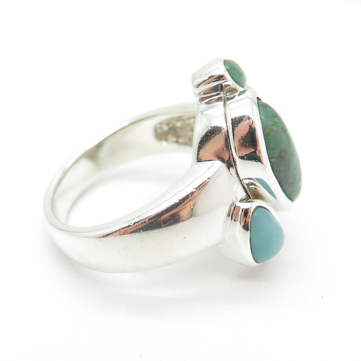 WHITNEY KELLY 925 Sterling Vintage Chrysocolla Quartz Turquoise Ring Size 10.25