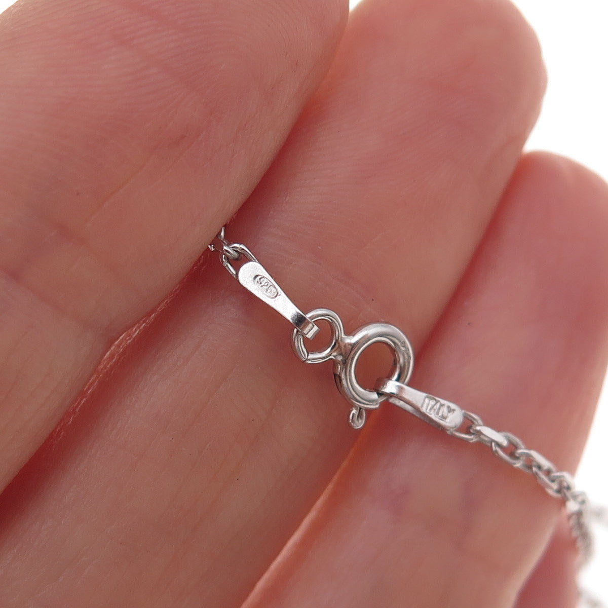 925 Sterling Silver Vintage Italy Cable Chain Necklace 16"