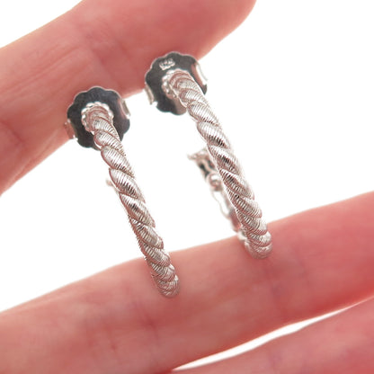 Judith Ripka 925 Sterling Silver Twisted Hoop Earrings