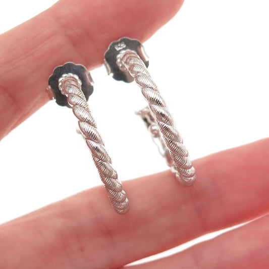 Judith Ripka 925 Sterling Silver Twisted Hoop Earrings