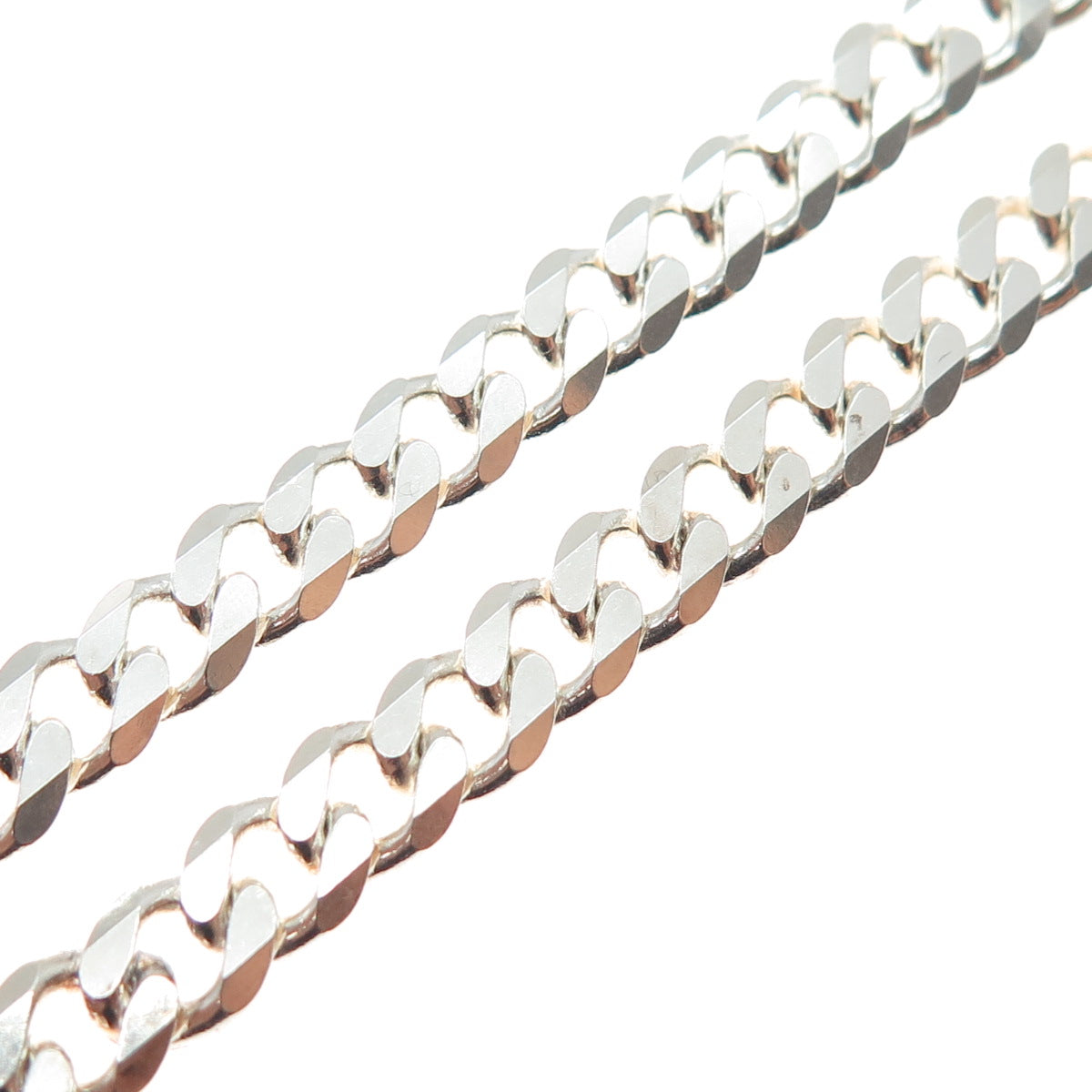 925 Sterling Silver Vintage Cuban Chain Necklace 24"