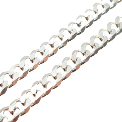 925 Sterling Silver Vintage Cuban Chain Necklace 24"