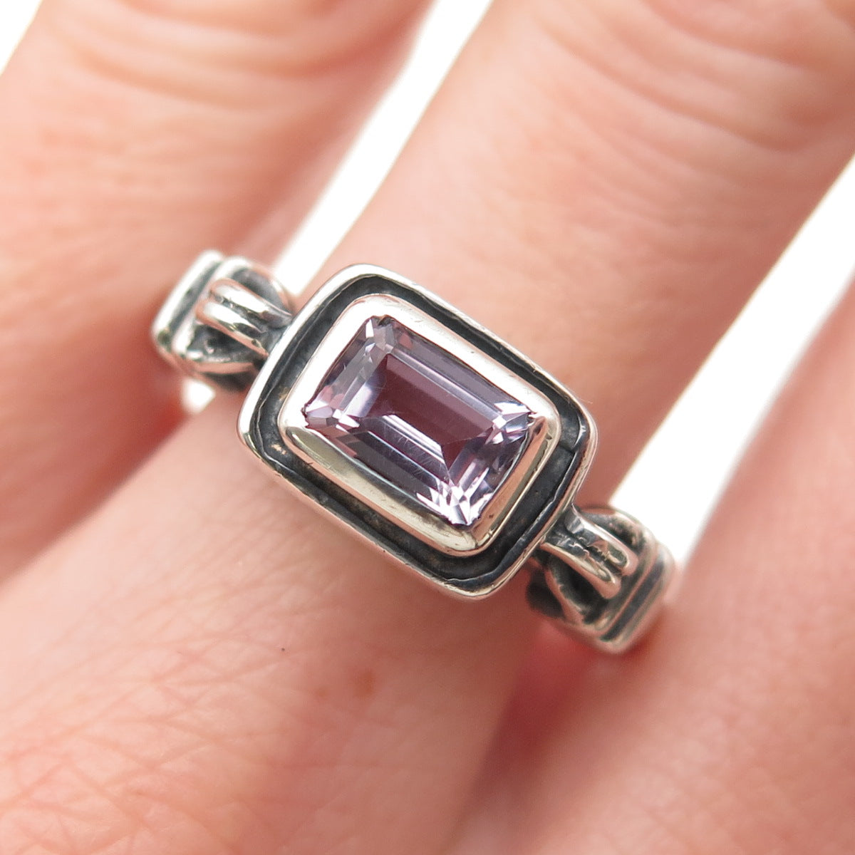 SILPADA 925 Sterling Silver Vintage Real Amethyst Oxidized Ring Size 11