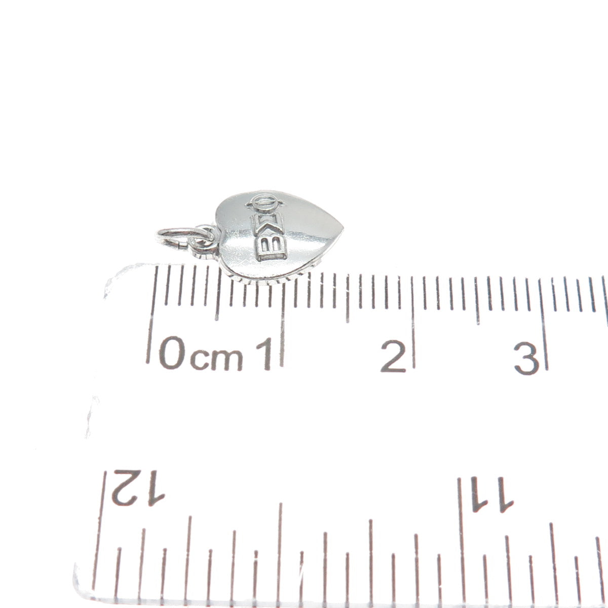 925 Sterling Silver Vintage 1962 Beta Sigma Phi Heart Minimalist Charm Pendant