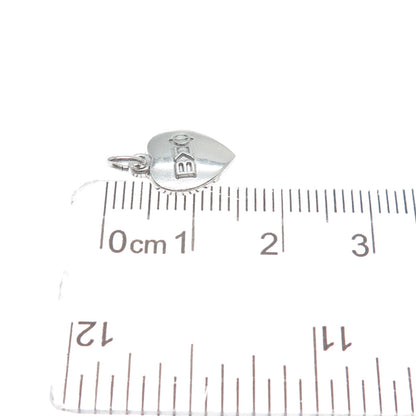 925 Sterling Silver Vintage 1962 Beta Sigma Phi Heart Minimalist Charm Pendant