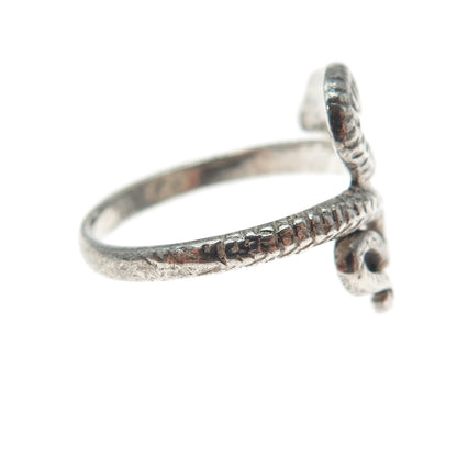 925 Sterling Silver Vintage Snake Oxidized Ring Size 5.5