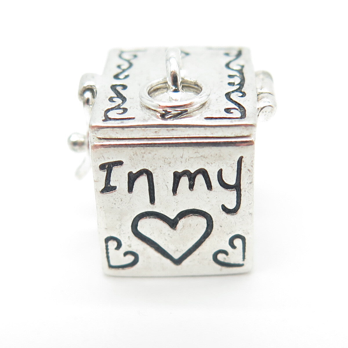 925 Sterling Vintage It's True I'm Blessed To Have You In My Heart Box Pendant