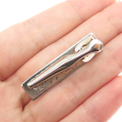 925 Sterling Silver 3-Tone Vintage Mexico Modernist Tie Clip