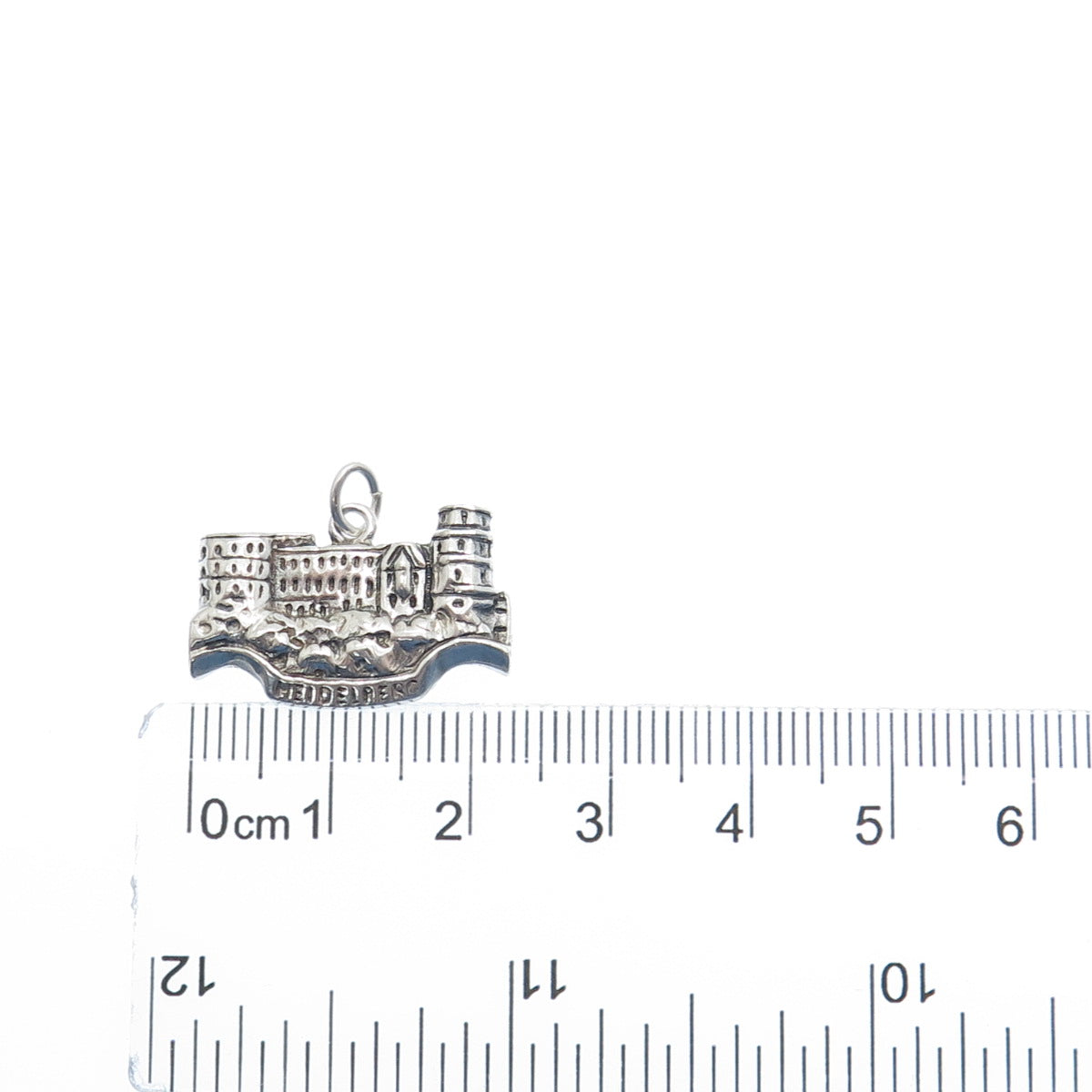 835 Silver Vintage Heidelberg Germany Oxidized Minimalist Charm Pendant