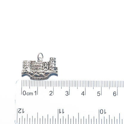 835 Silver Vintage Heidelberg Germany Oxidized Minimalist Charm Pendant