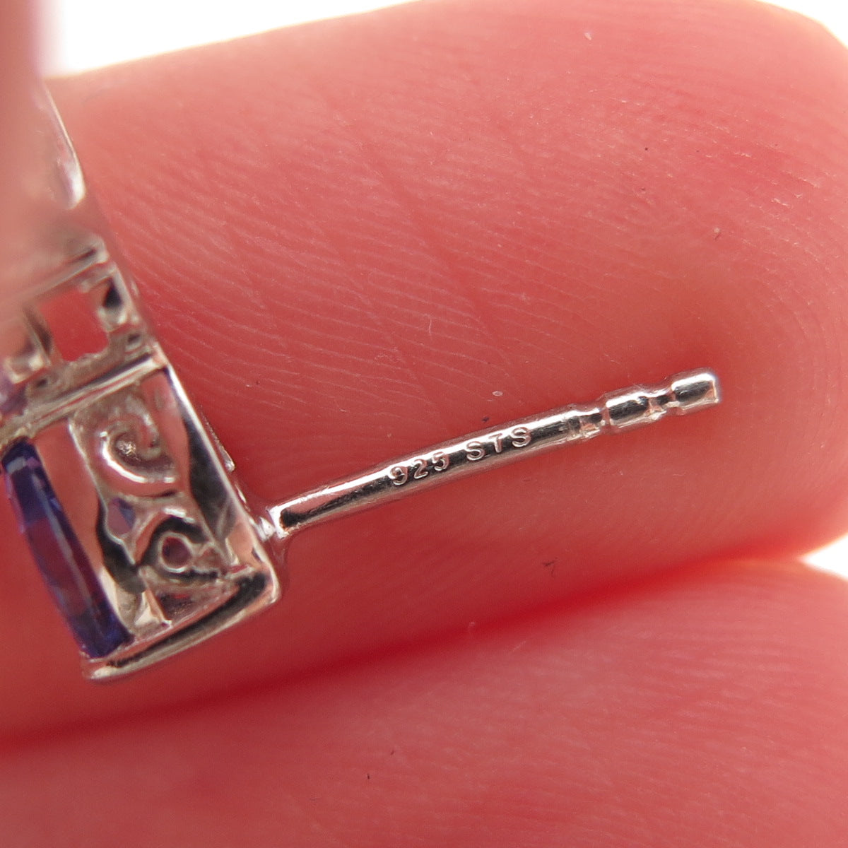 Chuck Clemency 925 Sterling Silver Real Tanzanite Dangle Earrings
