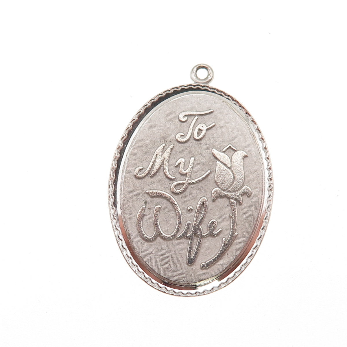 Griffith & Sons 925 Sterling Silver Vintage Rose To My Wife Charm Pendant