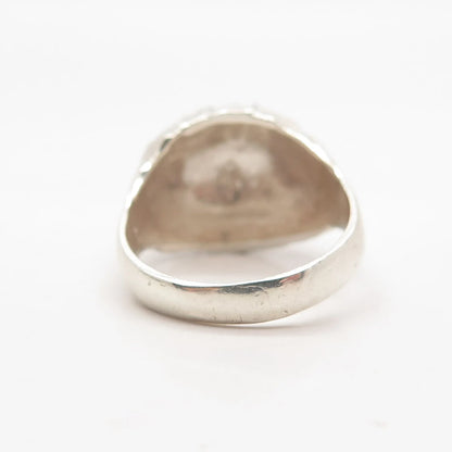 925 Sterling Silver Vintage Net Domed Ring Size 7.5