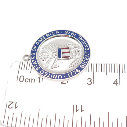 Griffith & Sons 925 Sterling Silver Vintage Enamel US Bicentennial Charm Pendant