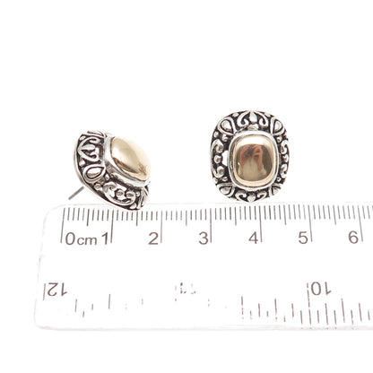 ESPO Joseph Esposito 925 Sterling Silver 14K Gold Vintage Modernist Earrings