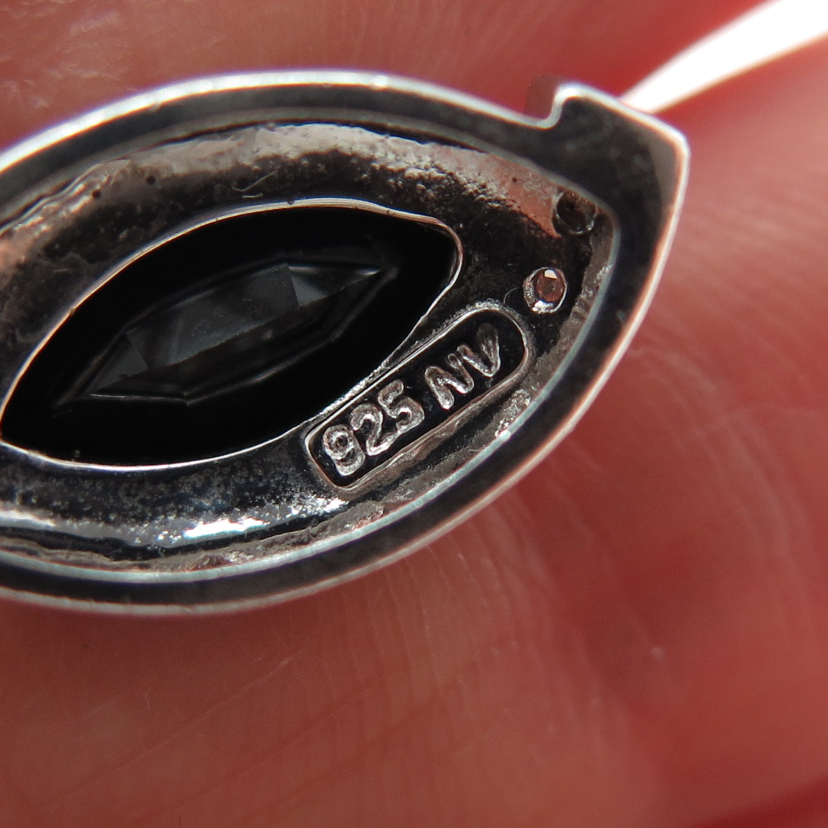 NEVADA 925 Sterling Silver Real Diamond & Black Spinel Minimalist Slide Pendant