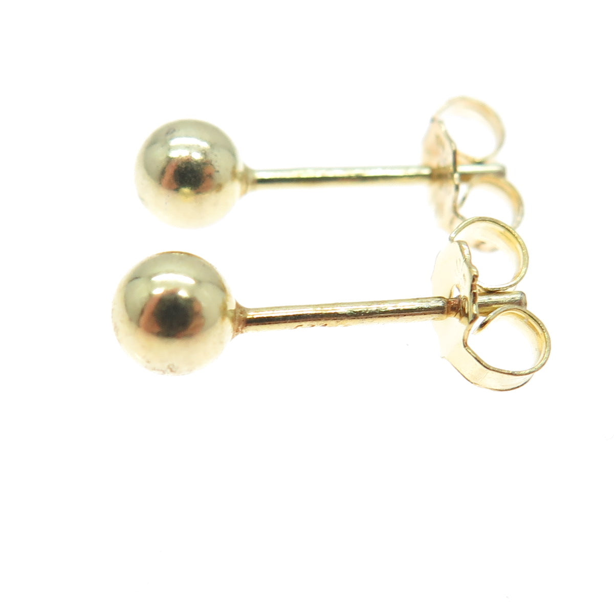 925 Sterling Silver Gold Plated Ball Stud Earrings