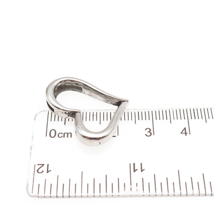 925 Sterling Silver Modernist Open Heart Slide Pendant