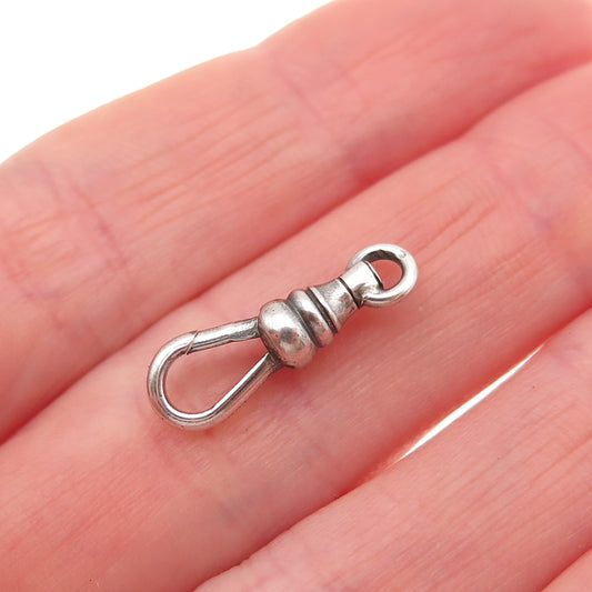 925 Sterling Silver Antique Art Deco Bracelet / Necklace Carabiner Lock Clasp