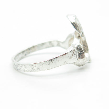925 Sterling Silver Vintage Modernist Ring Size 8.5