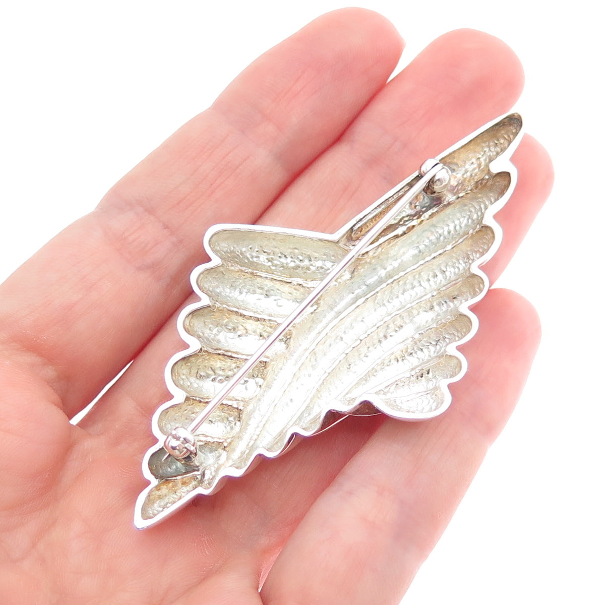 KRYPELL 925 Sterling Silver Vintage Modernist Oxidized Pin Brooch
