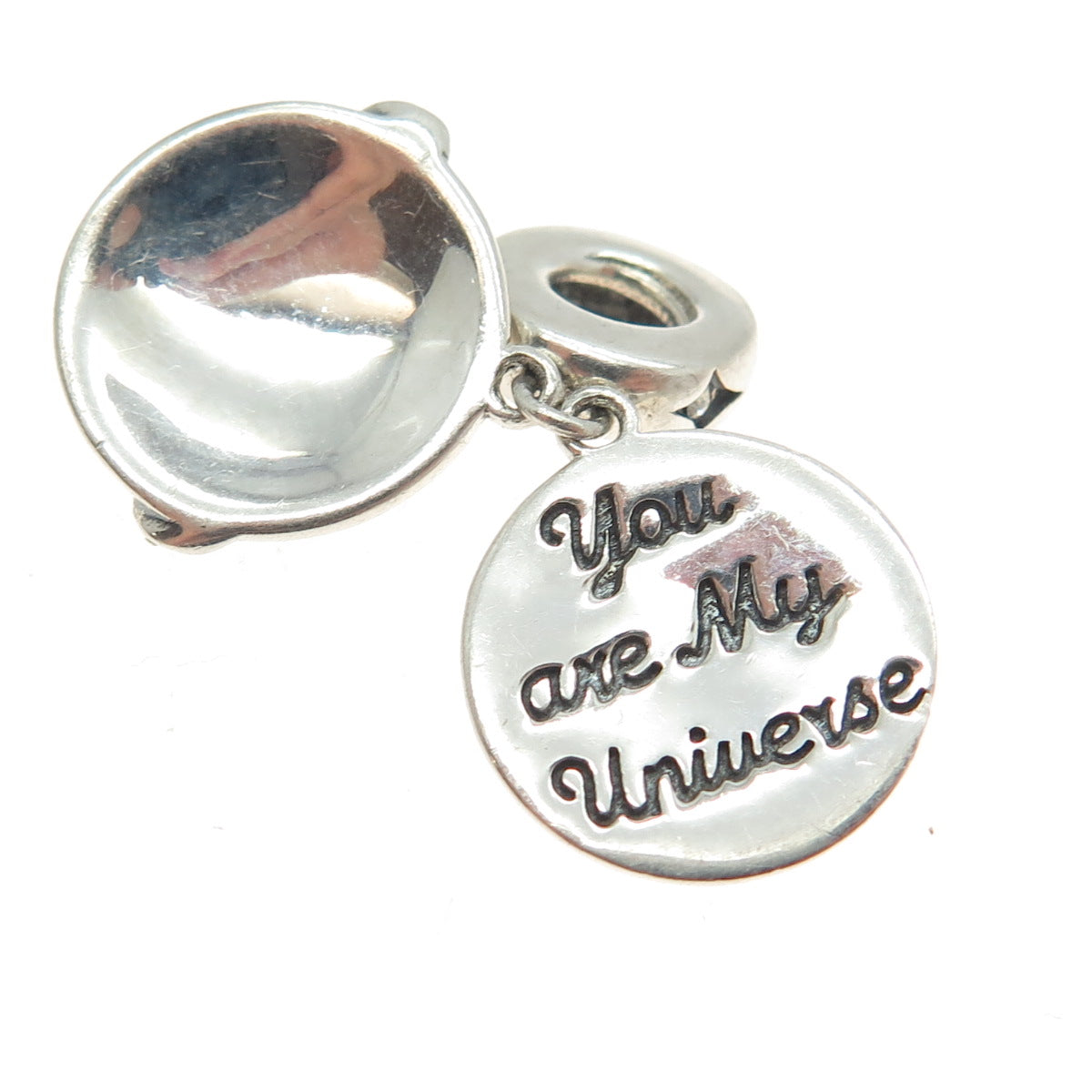 CHAMILIA 925 Sterling Silver C Z "You Are My Universe" Slide Dangling Charm