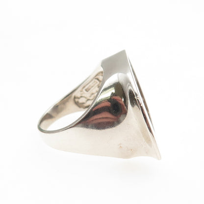 Paul Brackna 925 Sterling Silver Vintage Modernist Sail Oxidized Ring Size 6.75