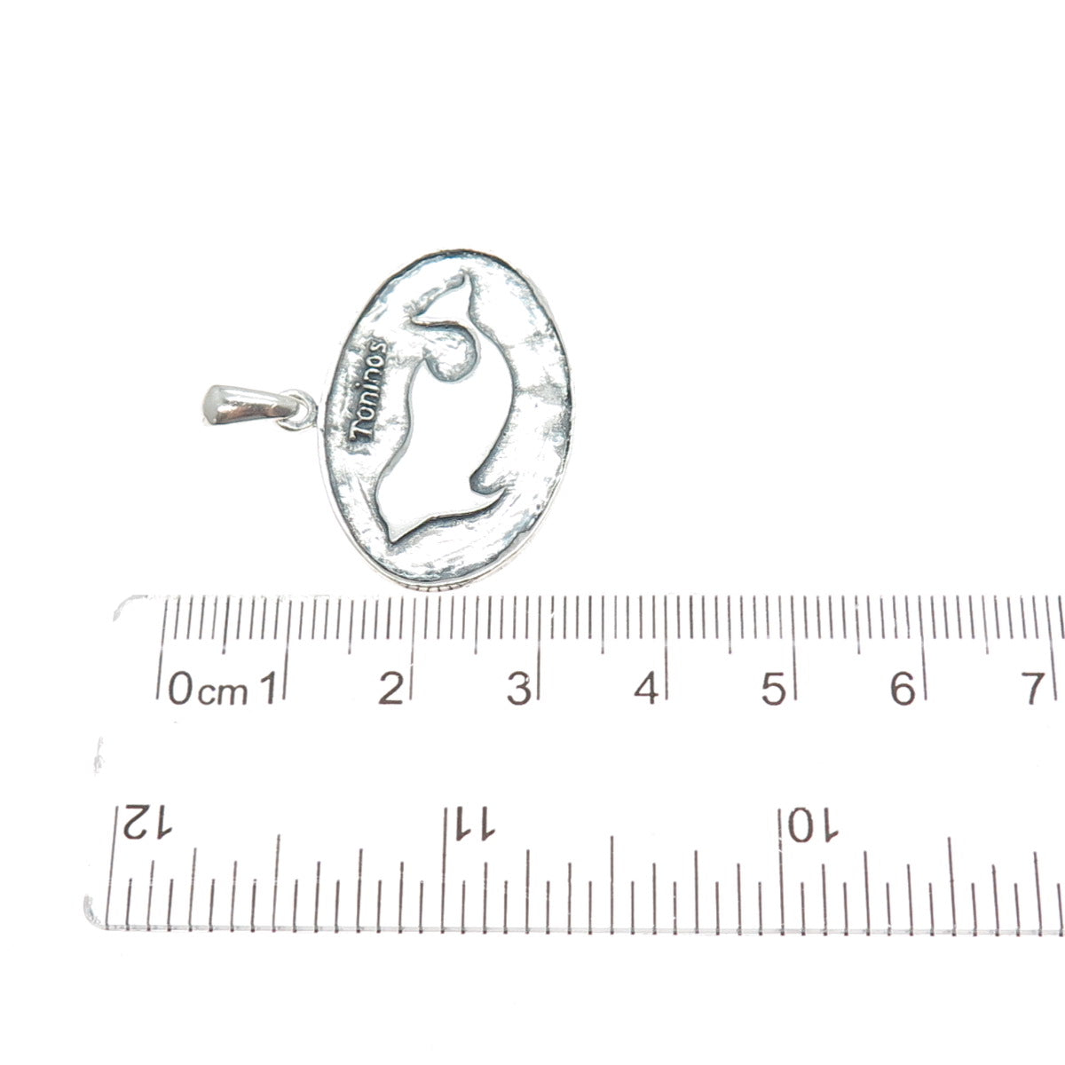 925 Sterling Silver Vintage Toninos Dolphin Oxidized Charm Pendant
