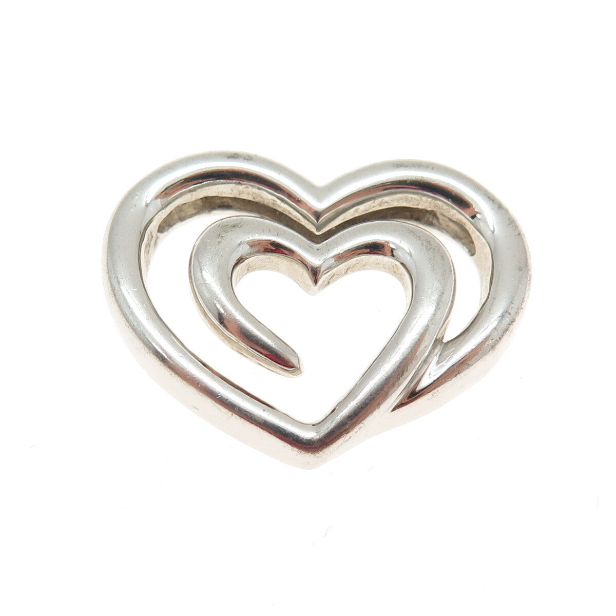 SLV SADYE L VASSIL 925 Sterling Silver Spiral Heart Slide Pendant